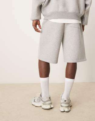 ASOS DESIGN heavyweight scuba jort in gray heather