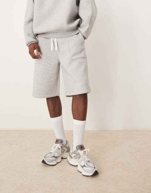 ASOS DESIGN heavyweight scuba jort in gray heather