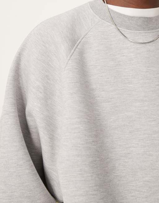 ASOS DESIGN heavyweight scuba extreme oversized sweatshirt in gray heather