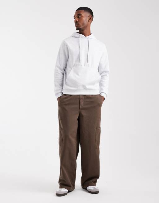 ASOS DESIGN heavyweight scuba-style fabric hoodie in grey marl, 2 of 5