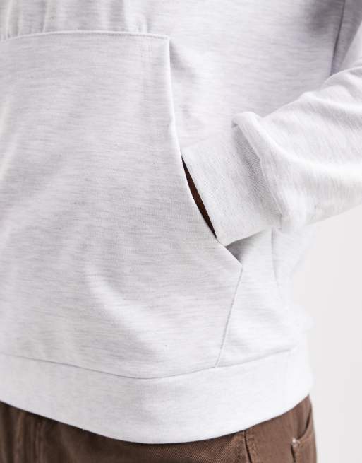 ASOS DESIGN heavyweight scuba-style fabric hoodie in grey marl, 5 of 5