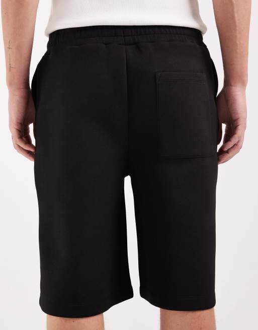  ASOS DESIGN heavyweight scuba-style fabric loose jorts in black, 4 of 5