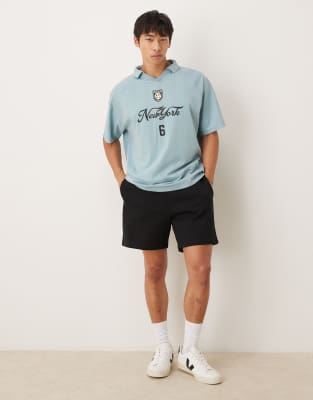 ASOS DESIGN heavyweight short in black - view 1