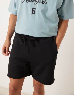 Asos Design Heavyweight Shorts In Black