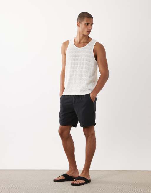 ASOS DESIGN heavyweight singlet in cream textured fabric, 2 of 5