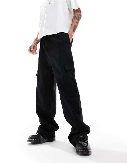 ASOS DESIGN heavyweight smart cargo sweatpants in black, 2 of 5