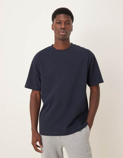ASOS DESIGN heavyweight soft touch relaxed t-shirt in navy - view 1