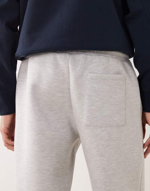 ASOS DESIGN heavyweight straight leg jogger in scuba-style fabric in grey marl -  - LGREY, 5 of 5