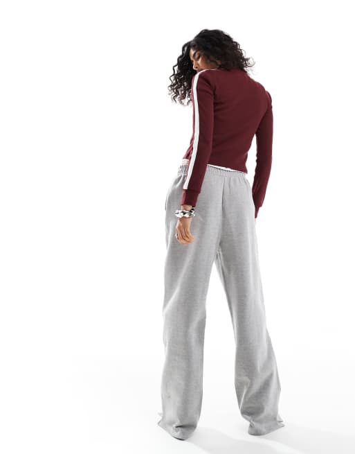 ASOS DESIGN heavyweight straight leg trackies with pintuck in grey, 4 of 5