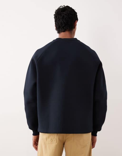 ASOS DESIGN heavyweight sweatshirt in navy, 3 of 5