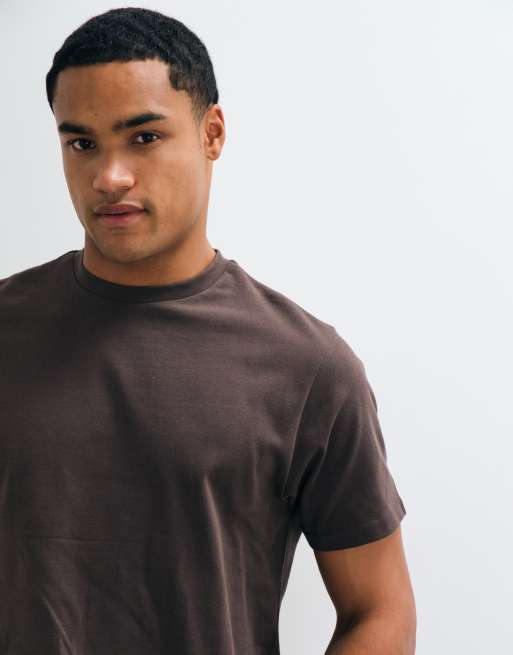 ASOS DESIGN heavyweight t-shirt in dark brown, 3 of 9