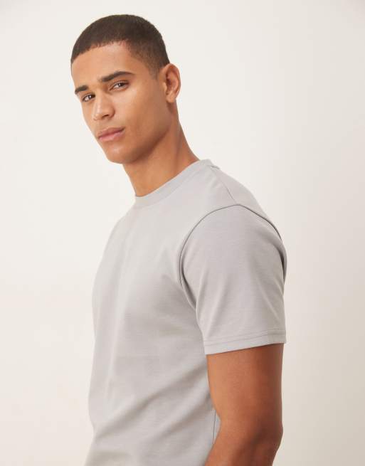 ASOS DESIGN heavyweight t-shirt in grey soft touch, 4 of 5