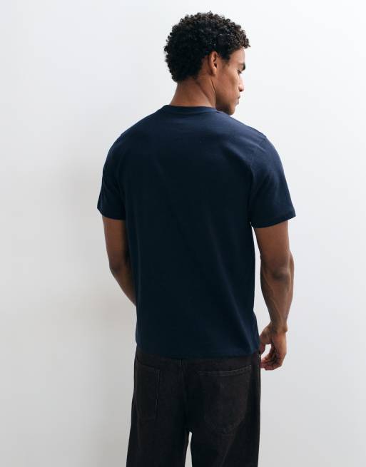 ASOS DESIGN heavyweight t-shirt in navy , 4 of 10