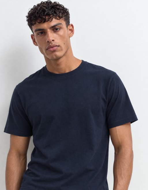 ASOS DESIGN heavyweight t-shirt in navy , 6 of 10