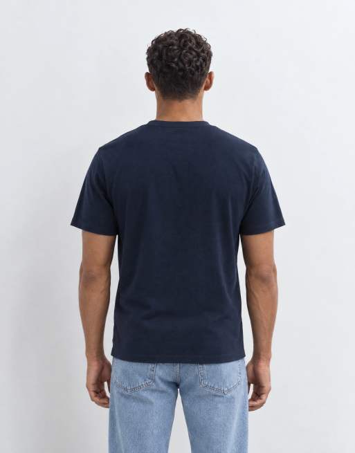 ASOS DESIGN heavyweight t-shirt in navy , 8 of 10