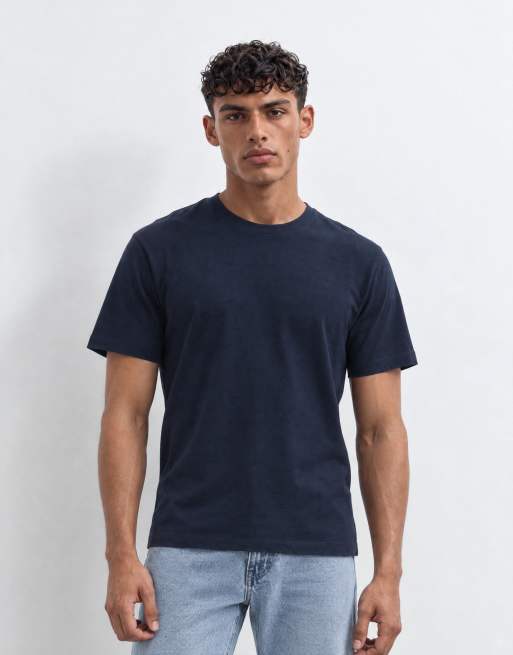 ASOS DESIGN heavyweight t-shirt in navy , 9 of 10