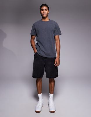 Asos Design Heavyweight T-shirt With Celestial Spine Graphic In Gray