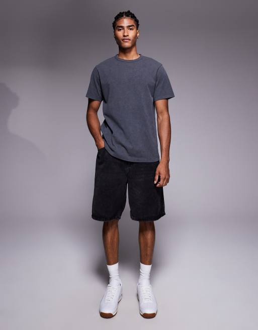 ASOS DESIGN heavyweight t-shirt with celestial spine graphic in washed black , 2 of 5