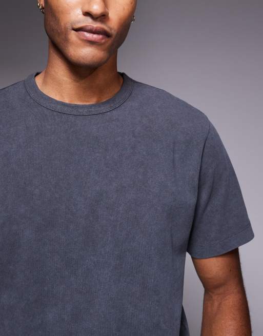 ASOS DESIGN heavyweight t-shirt with celestial spine graphic in washed black , 4 of 5