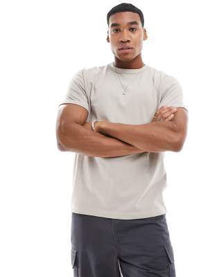 ASOS DESIGN heavyweight t-shirt with crew neck in beige