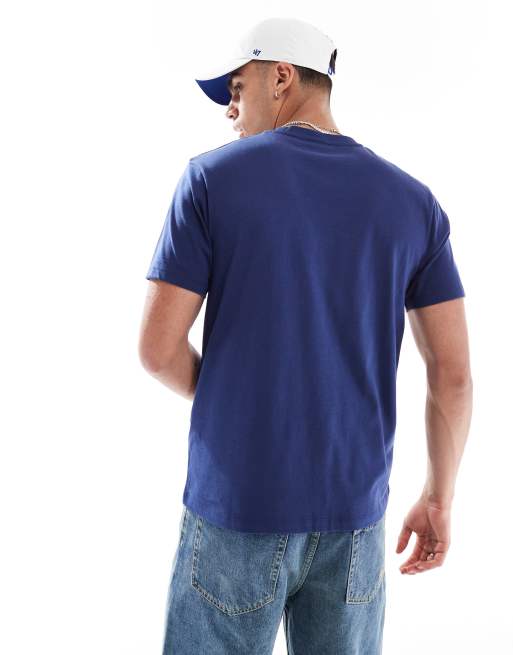 ASOS DESIGN heavyweight crew neck t-shirt in blue - NAVY