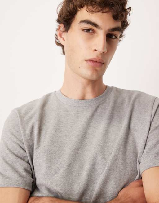 ASOS DESIGN heavyweight t-shirt with crew neck in grey marl , 5 of 5