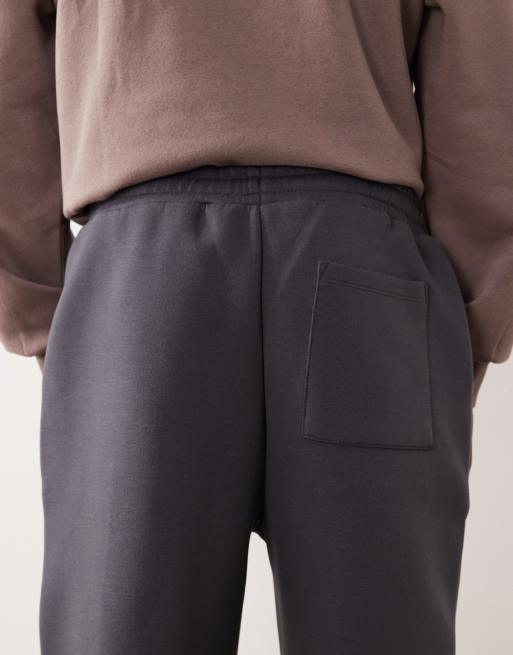 ASOS DESIGN heavyweight tapered sweatpants in charcoal scuba-style fabric