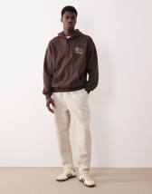 ASOS DESIGN – Elegante, schmal zulaufende Oversize-Hose in Weiß mit Bundfalten