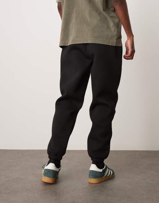 ASOS DESIGN heavyweight tapered sweatpants in scuba-style fabric in black, 3 of 5