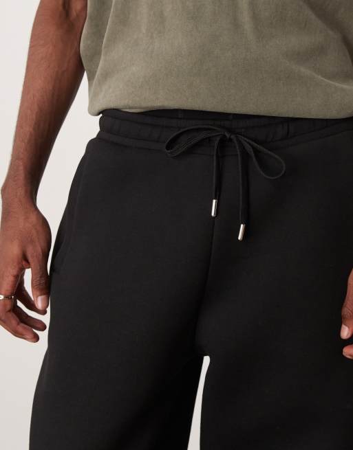 ASOS DESIGN heavyweight tapered sweatpants in scuba-style fabric in black, 5 of 5