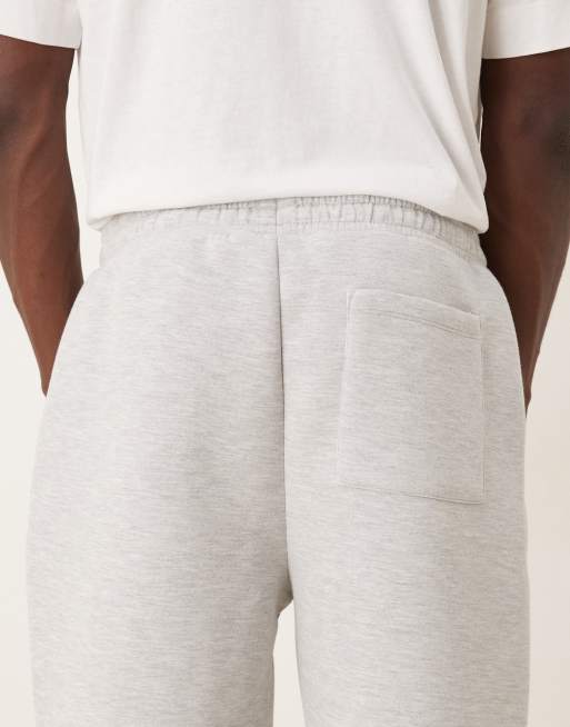 ASOS DESIGN heavyweight tapered sweatpants in scuba-style fabric in gray heather