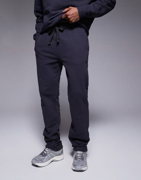 ASOS DESIGN heavyweight trackies in 400gsm charcoal (Part of a set) - view 1