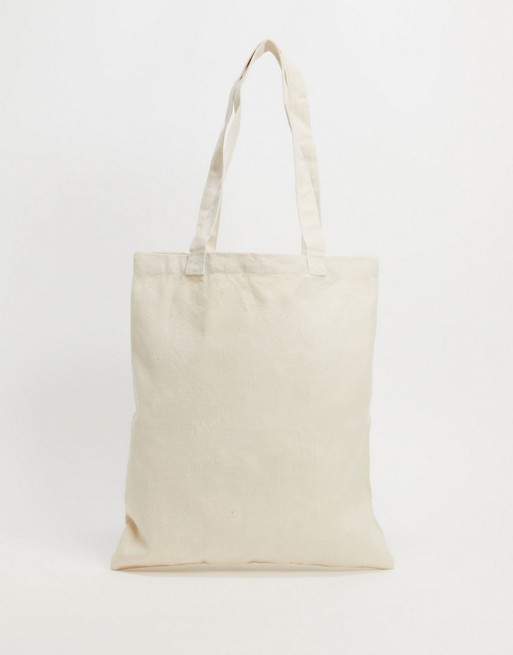 ASOS DESIGN heavyweight organic cotton tote bag in ecru