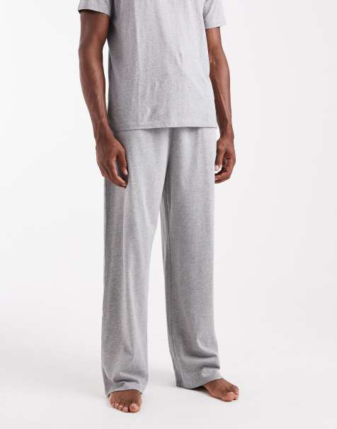 ASOS DESIGN heavyweight wide leg lounge bottoms in grey marl - view 1