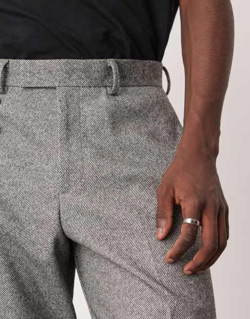 ASOS DESIGN heavyweight wide leg suit pants in grey, 4 of 5