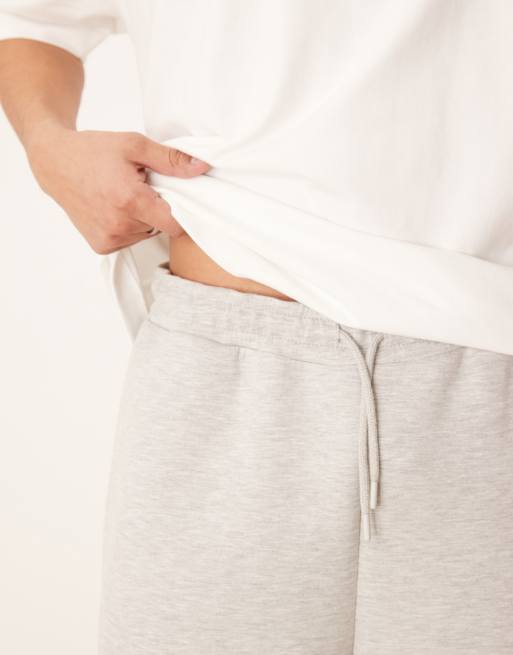 ASOS DESIGN wide leg heavyweight scuba jogger in grey marl