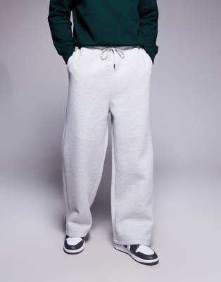 Asos Design Heayweight Wide Leg Sweatpants In Gray