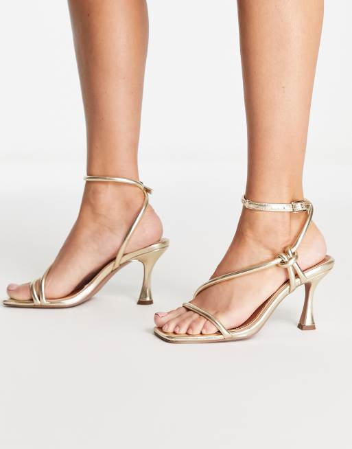 Gold mid outlet heels