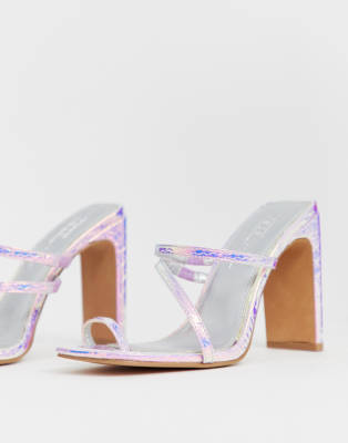 pink iridescent heels