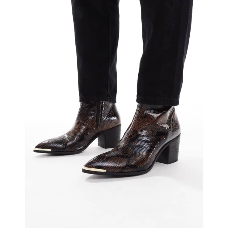  Men’s heels in Brown Snake Leather ASOS | Shoes | Asos Mens Heels In Brown Snake Leather | Poshmark main image 3