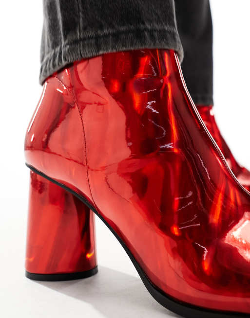 Asos red boots sale