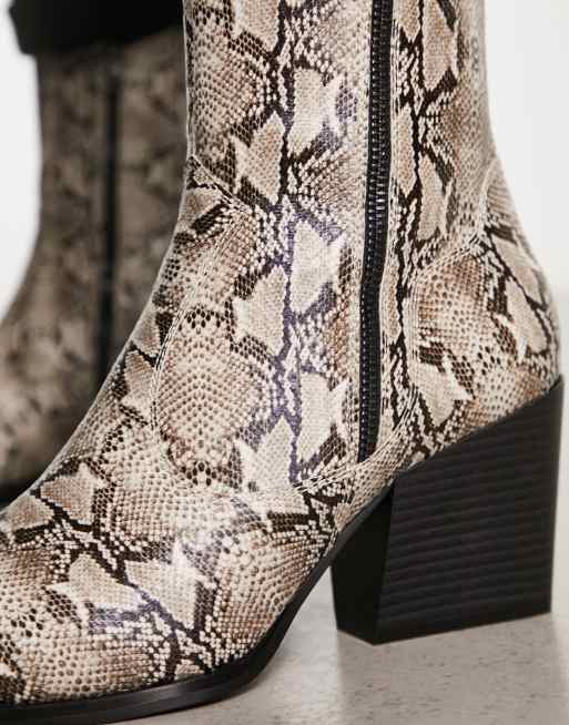 Snake print hot sale ankle boots