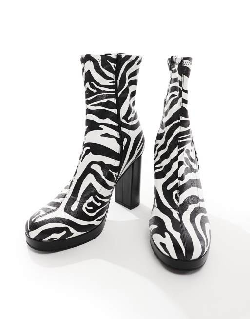 Grey animal clearance print boots