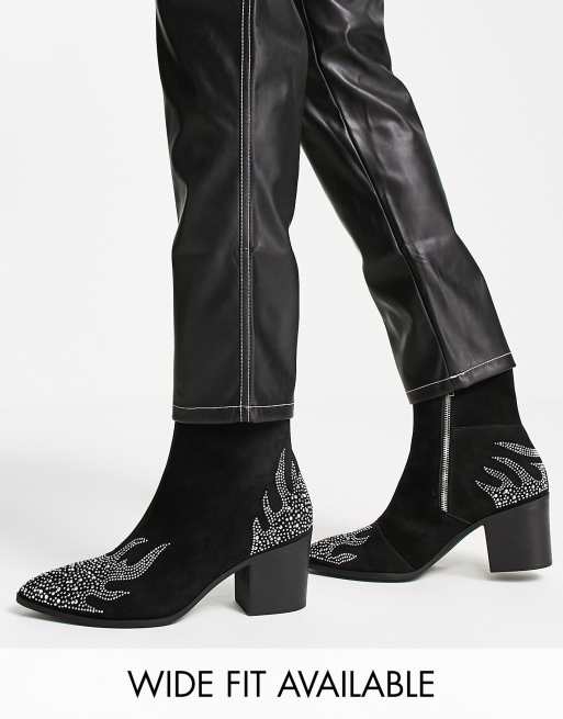 Black diamante best sale chelsea boots