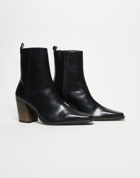 ASOS DESIGN heeled chelsea boot in black with natural sole - view 1