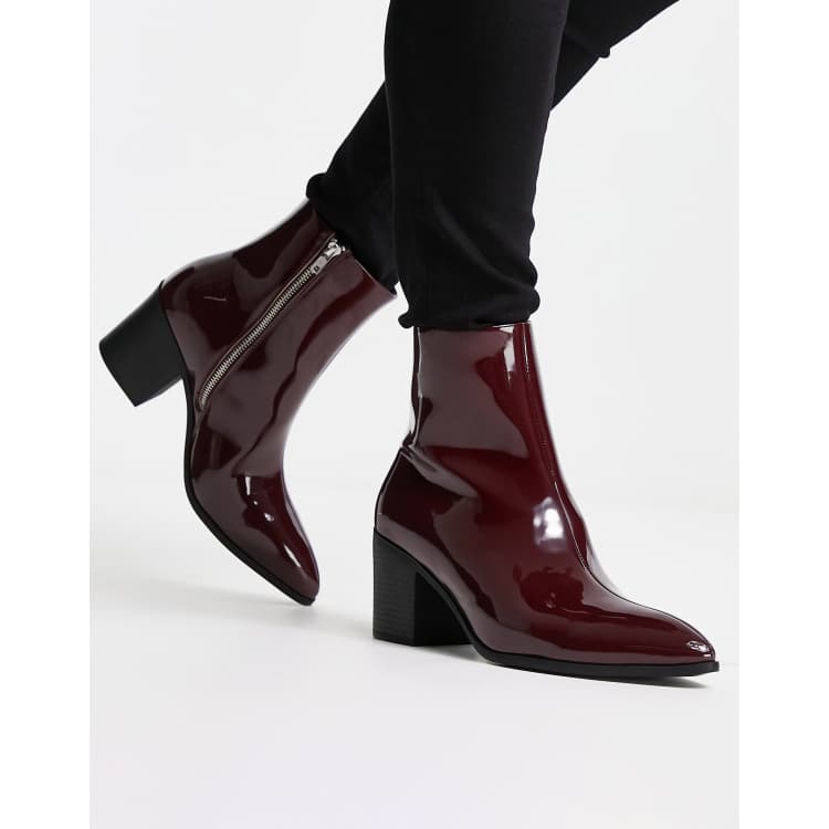 Maroon store patent boots