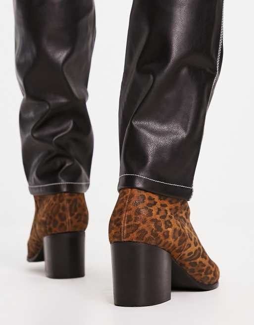 Leopard print best sale boots asos