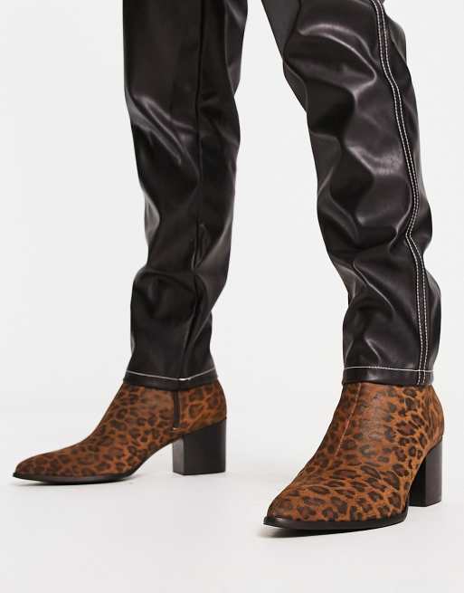 Leopard hotsell boots asos