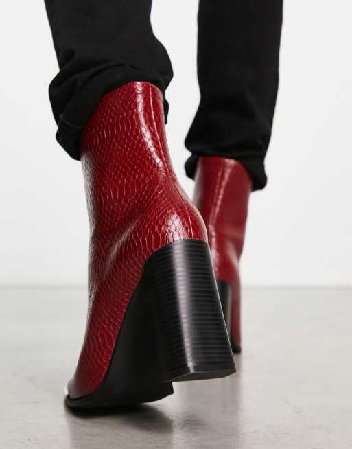 Asos red outlet boots