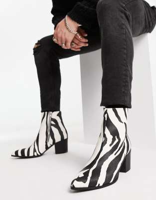 ASOS DESIGN heeled chelsea boots in leopard print